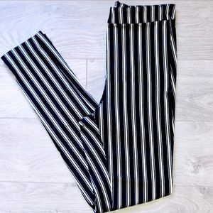 H&M Black & White Stripe Trousers NWT